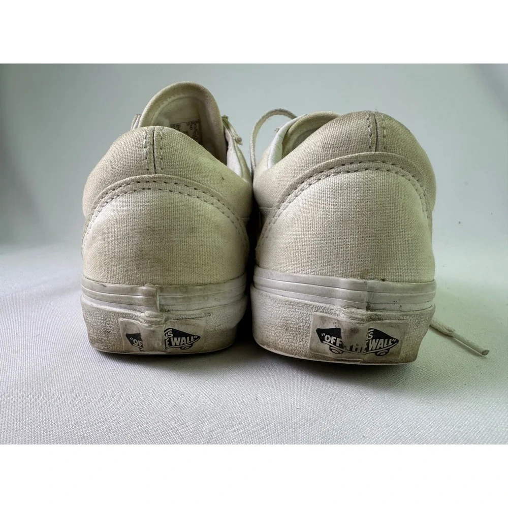Vans Old Skool True White Canvas Skate Shoes Women's Size 6 Men Size 4.5 Low Top